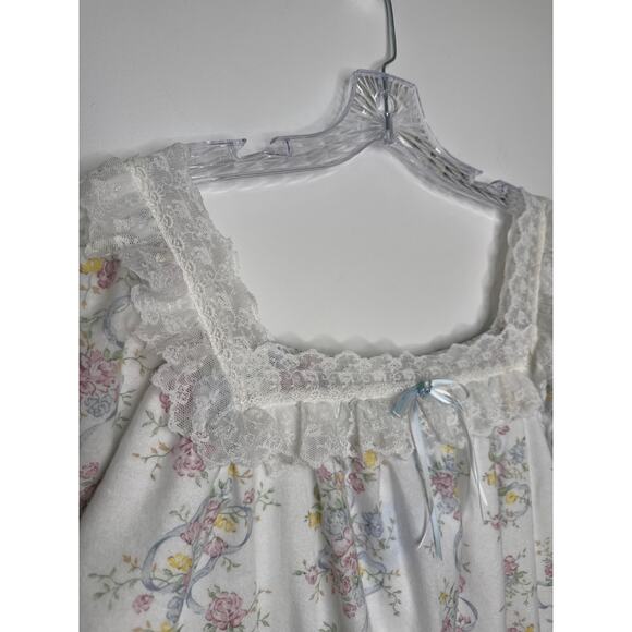 NWT vintage Lanz of Salzburg 100% cotton floral lace trim nightgown, USA large - Picture 7 of 16